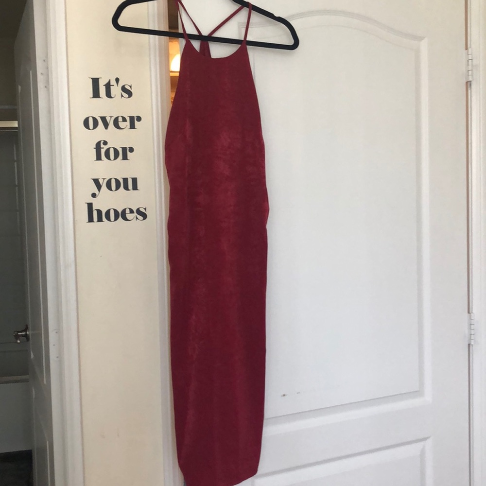 Long satin never been worn maroon dress